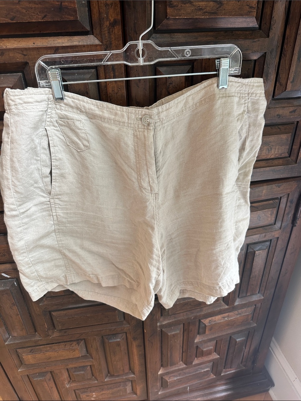 J. Jill Light Beige Linen-Blend Women's Shorts